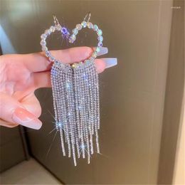 Dangle Earrings Fashion Trend Shiny Exquisite Rhinestone Tassel Pendant Women's High Light Luxury Jewellery Dinner Dance Party Gifts