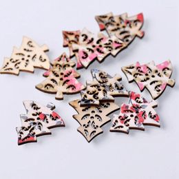 Beads 50pcs 30x27mm Cedar Shape Wood Cartoon Handmade Wooden Buttons Bead Sewing Scrapbooking DIY