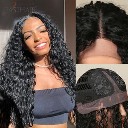 Lace Synthetic Wigs Long Black Kinky Curly Wig for Afro Black Women Daily Cosplay T-Middle Part Heat Resistantfactory direct