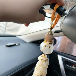 Interior Decorations DIY Rearview Mirror Pendant Decor Gourd Lucky Portable Rope Buckle 1pc