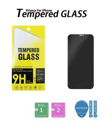 9H Hardness Privacy Screen Protector Film for iPhone 14 Pro Max 11 13 12 Mini Anti Spy XR XS 7 8 Protective Tempered Glass With Retail Package