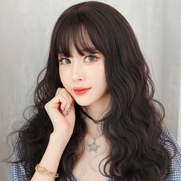 Hair Lace Wigs Wig Female Long Hair ffy Wool Curly Net Red Temperament Simulation Natural Head Wigs