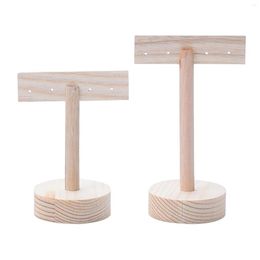 Jewelry Pouches Wooden Organizer Holder Earrings Stand Ear Stud W/ Detachable Base 4 Holes Shelf Storage Display Stands Rack For Dresser