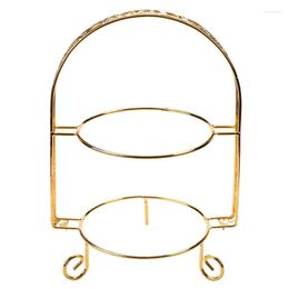 Bakeware Tools 5X Metal Cake Stand Double-Layer Arch-Shaped Golden Fruit Dessert Rack Wedding Birthday Party Decoration Gold