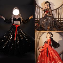 Stage Wear Gothic Dance Skirt Flamenco Hanfu Chinese Style Wome Traditional Clothing Retro Ancient Costume Performance 2022