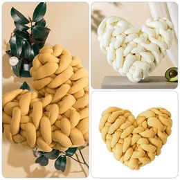 Pillow Soft Knot Throw Plush Heart Shaped Hand Woven S Sofa Bed Decoration Home Decor Toys Doll Present For Kids