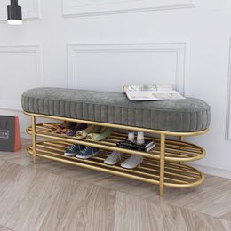 Clothing Storage Nordic Light Luxury Shoes Changing Stool Household Entrance To Wear Long Soft Bag Cushion Shoe Cabinet