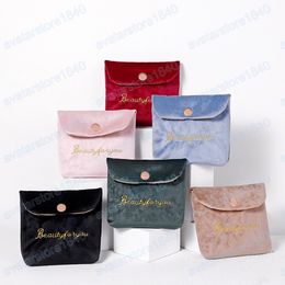 Velvet Women Small Cosmetic Bag Travel Mini Coin Money ID Card Lipstick Storage Case Sanitary Napkin Pad Packaging Pouch Bags