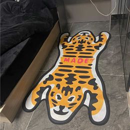 Salão feito tapetes humano animal tigre irregular tapete antiderrapante quarto tapete de cabeceira luxo quarto decoração casa t221h05