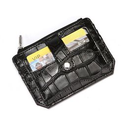 Black Leather Wallet Credit Card ID Card Holder Purse Money Case for Men Women Fashion Bag