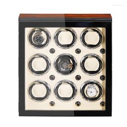 Watch Boxes 6/8/9 Slots Wood Winder For Automatic Mechanical Watches Shaker Jewelery Accessories Box Cabinet Display Storage Collector