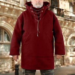Men's Hoodies Plus Size Men Loose Sweatshirt Pullovers Y2k 90s Hoodie Medium Length Casual Woolen Sweater Long Sleeve Cotton