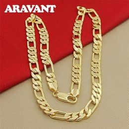 Chokers 925 Silver 18K Gold Necklace Chains For Men Fashion Jewellery Accessories 221105