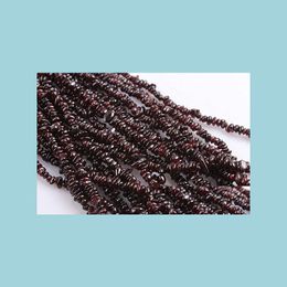 Glass 8Mm Natural Garnet Chips Loose Beads Handmade Necklace For Jewellery Making 34 Inches 1Pcs Drop Delivery 2021 Dhsxw