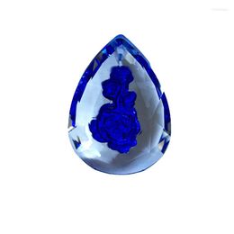 Chandelier Crystal 100pcs/Lot 50mm Dark Blue Parts Inside Carving Rose Suncatcher Prism Pendants For Diy Handwork Gift
