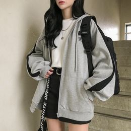 QNPQYX New Oversized Hoodies Women Casual Long Sleeve Loose Sweatshirts Female Harajuku Street Boyfriend Sweatshirt Fleece Clothes