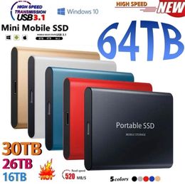 Hard Drives Portable SSD Type-C USB 3.1 4TB 6TB 16TB 30TB Drive 2TB External M.2 for Laptop Desktop Flash Memory Disc 221105