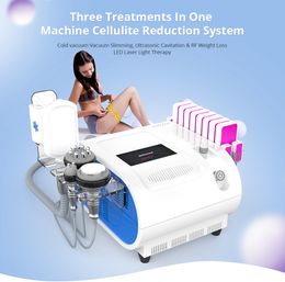 Cooling Technique cryotherapy 5in1 beauty instrument led Laser Vacuum rf Ultrasound Cavitation 40K Slimming Massage Machine