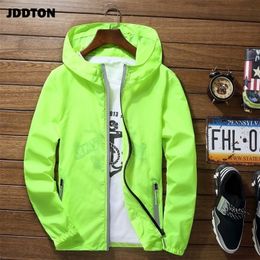 Men's Jackets Wool Blends JDDTON Sun-Protective Fluorescence Windbreaker Casual Loose Luminous Coat Hip Hop Male Bomber Big 221105