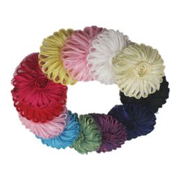 200pcs 2 5 tela de malla de tulio Flower para niñas accesorios para el cabello accesorios de flores de diadro suministros de artesanía de bricolaje para bebés2697