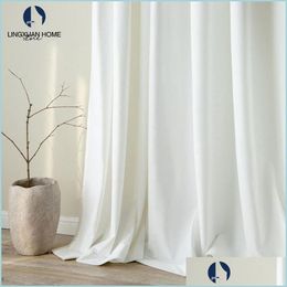 Curtain Drapes Curtain Drapes Luxury White Veet Blackout Curtains For Living Room Modern Thick Window Bedroom Blinds Shading 85 Cu Dhfzn
