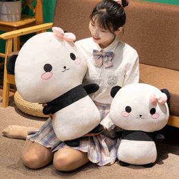 3560Cm Cute Fat Panda With Flower Plush Cuddle Bear Pop Animals Toy Pillow Cartoon Kawaii Dolls for Girls Lover Gifts J220729