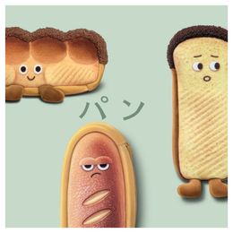 Bread pencil bag Cute cartoon toast Japanese funny creative student stationery gift for men and women