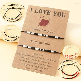 Bracelets de link Atualizada Valentines Morse Code Bracelet I Love You Amizade Casal Relacionamento da família Glass BEADS 101A