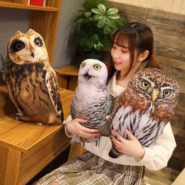 Hot 1Pc 50Cm Simulation Plush Owl Sleeping Pillows Soft Stuffed Animals Eagle Cushion Sofa Decor Cartoon Bird Toy for Kids Gift J220729