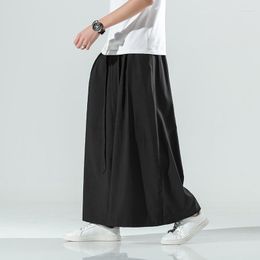 Men's Pants Japanese Hakama Harajuku Kimono Plus Size Casual Wide Men Clothing Chinese Style Hanfu Tang Suit