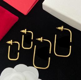 Fashion gold letters charm hoop earring stud famous designer earrings Jewellery women lady party wedding lovers gift engagement Jewellery