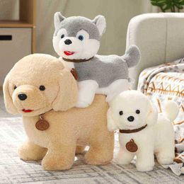 Kawaii Plushie Simulation Dog Plush Animals Toy Stuffed Husky Teddy Shiba Inu Doll For Girls ldren Christmas New Year Gifts J220729