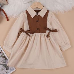 Girl Dresses Menoea Patchwork Baby Girls Dress Long Sleeve Cotton Spring Autumn Kids Casual Princess Buttons Children Vestidos