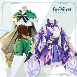 Anime Genshin Impact Cos Keqing Venti Purple Green Anime Suit Cosplay Costume Female More Series Suit Role Playing For Wqomen J220720