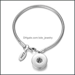 Charm Bracelets Stainless Steel Bracelet With Ginger Snap Button Charms Jewellery Fit 18Mm Nn667 Drop Delivery Bracelets Dhqsr