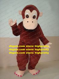 New Mascot Costume Brown Orangutan Gorilla Orangoutang Simian Ape Monkey Mascotte With Red Coat Big Feet Adult No.443 Free Ship