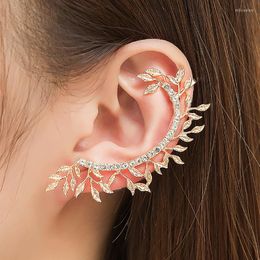 Backs Earrings 2022 Ear Hook For Women Girl Crystal Exaggerated No-percing Earring Metal Leaf Fake Piercing Cuff