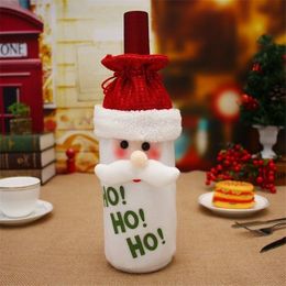 Christmas decorations wine bottle set champagne red wine bag knitted creative hotel restaurant holiday arrangement