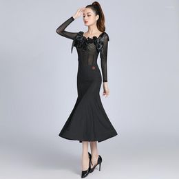 Stage Wear Modern Dance Dress National Standard Big Swing Skirts Performance Costume Waltz Ballroom Practice DN11535