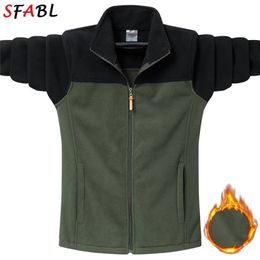 Men's Jackets Wool Blends SFABL 8XL 9XL Fashion Patchwork Fleece Jacket Spring Sports Parkas Coat Windbreak Outwear Male Warm 221105