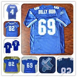 Football Jerseys West Canaan Coyotes Varsity 69 BILLY BOB 82 Charlie Tweeder 4 Jonathan Moxon 7 Lance Harbor Blue Movie Stitched