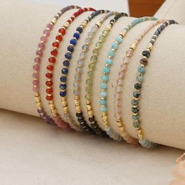 Link Bracelets Simple Bohemian Folk Style Agate Natural Stone Hand Ornament Miyuki Rice Beads Woven Beaded Small Bracelet Women