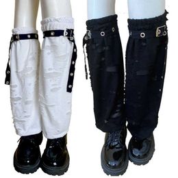 Socks Hosiery Women Leg Warmers Socks Calf Sleeve Gothic Punk Knee High Socks with Quick Release Buckle Belt Hip Hop Foot Cover Sleeve T221107