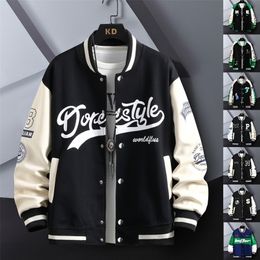 Men's Jackets Wool Blends INS Hip Hop Casual Baseball Coat Slim Fit Unisex Uniform Bomber For Youth Trend College Wear 221105