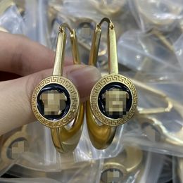 Luxury Enamel Medusa Knot Earrings Banshee Medusa portrait 18K gold plated Ear Studs Earring Greece Meander Jewellery women's Gift MER5 --06
