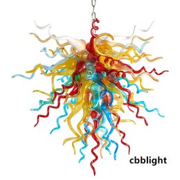 Clever Design Pendant Lamps Multicolor Flush Mounted Hand Blown Glass Chandelier LED Lighting Borosilicate Murano Style Glass Chandeliers Ceiling Decor LR1418