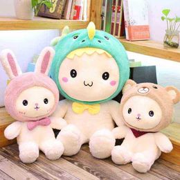 1Pc 25405060Cm Super Kawaii Pink Rabbit Plush Toy Cute White Bear Stuffed Soft Baby Sussen Pillow ldren Birthday Gift Dolls J220729