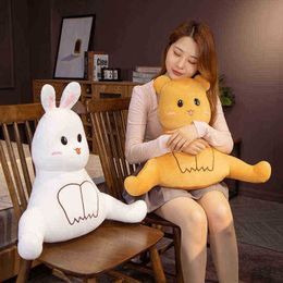 Creative Cartoon Animal Bear Rabbit Plushie Cushion Filled Soft Surround Waist Protection Cushion Seat Cute Bunny Toy J220729