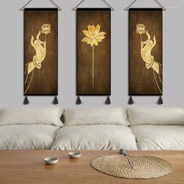 Tapestries Art Home Decoration Tapestry Wall Hanging Cloth Buddha's-hand Lotus Fresco Background Adornment Bedroom Painting