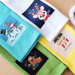 Table Napkin Mat Fashion Quick Drying Anti-fading Merry Christmas Tableware Cup Bowl For Dining Room